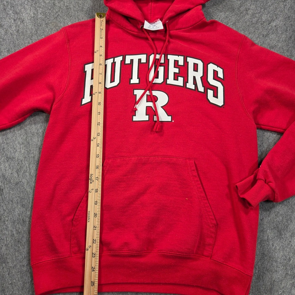 Rutgers University Hoodie Mens Small Red Scarlet Knights Champion Sweatshirt - Picture 5 of 7